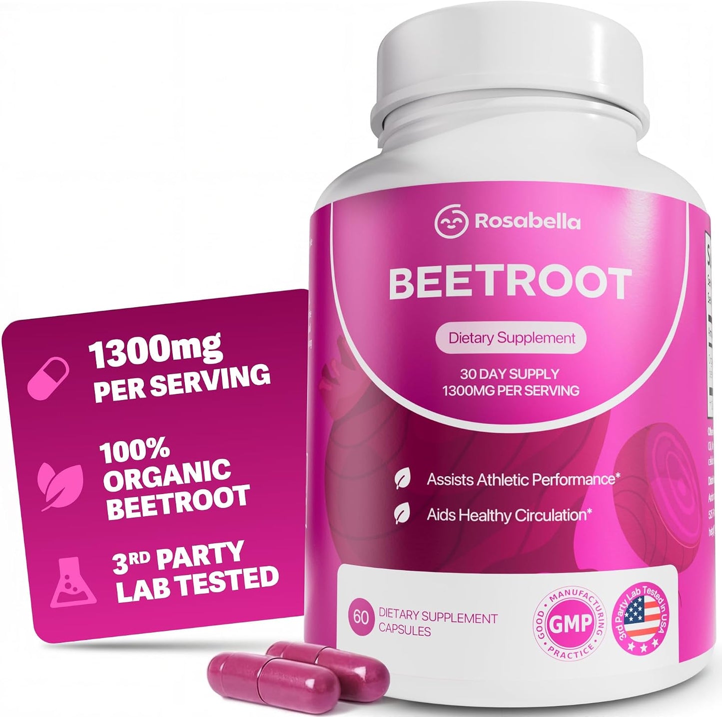 Organic Beet Root Capsules,Non-GMO, Beet Root Supplement