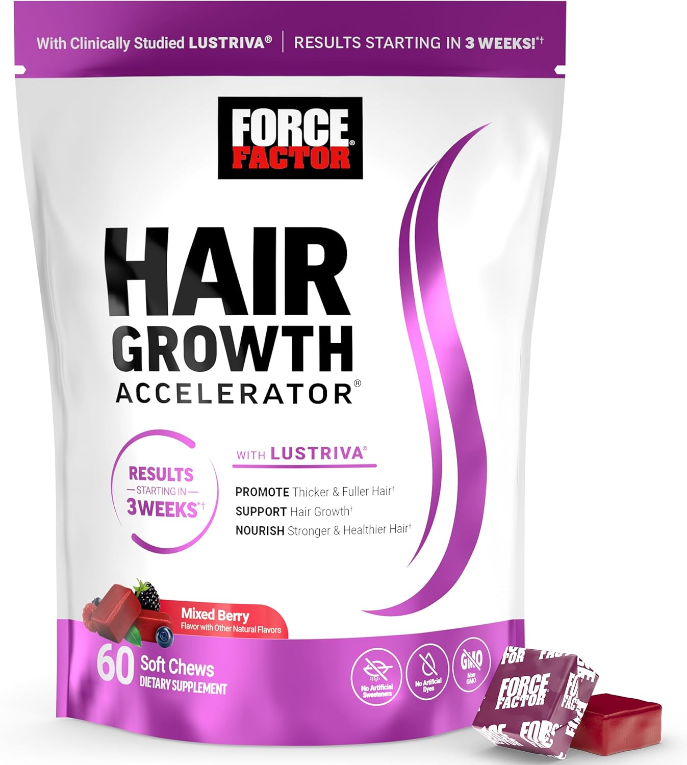 Hair Growth Accelerator Soft Chews with Lustriva